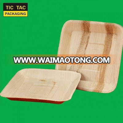 Square Acre Palm Leaf Plate Disposable cheap wooden leaf plates