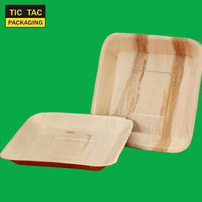 Square Acre Palm Leaf Plate Disposable cheap wooden leaf plates